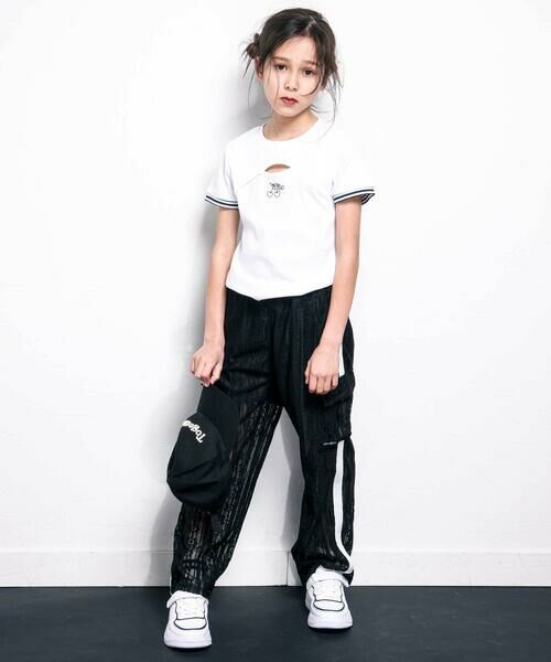 nexchic / ネクシック Tシャツ | ワンポイント刺しゅうテレコ半袖Tシャツ(110~150cm) | 詳細3