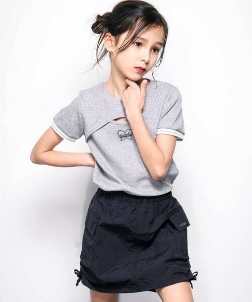 nexchic / ネクシック Tシャツ | ワンポイント刺しゅうテレコ半袖Tシャツ(110~150cm) | 詳細13