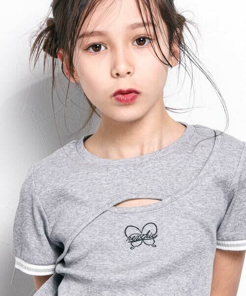 nexchic / ネクシック Tシャツ | ワンポイント刺しゅうテレコ半袖Tシャツ(110~150cm) | 詳細14