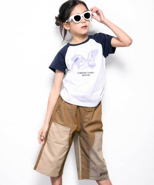 nexchic / ネクシック Tシャツ | サイドシャーリングラグラン天竺半袖Tシャツ(110~150cm) | 詳細3