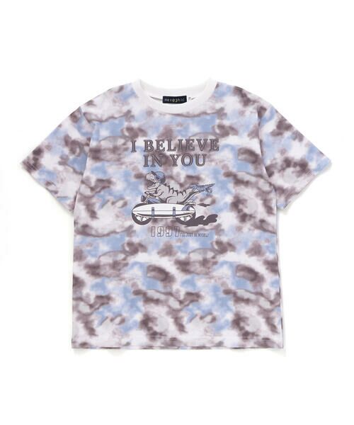 nexchic / ネクシック Tシャツ | タイダイプリント天竺半袖Tシャツ(110~150cm)(ブラック系)