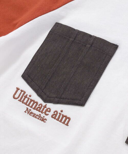nexchic / ネクシック Tシャツ | ラインスリーブラグラン天竺Tシャツ(110~150cm) | 詳細4