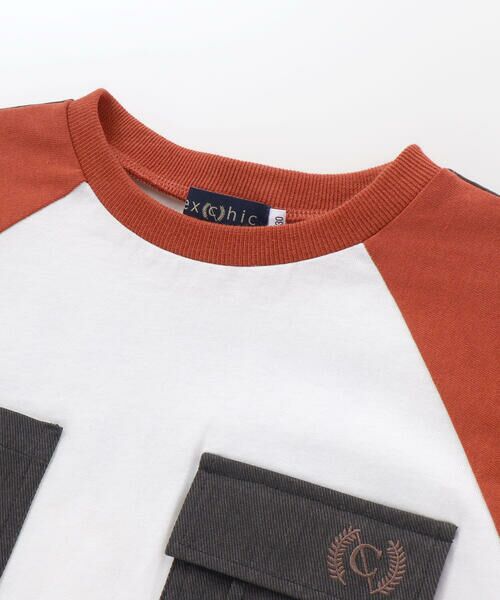 nexchic / ネクシック Tシャツ | ラインスリーブラグラン天竺Tシャツ(110~150cm) | 詳細2