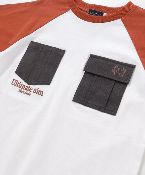 nexchic / ネクシック Tシャツ | ラインスリーブラグラン天竺Tシャツ(110~150cm) | 詳細3