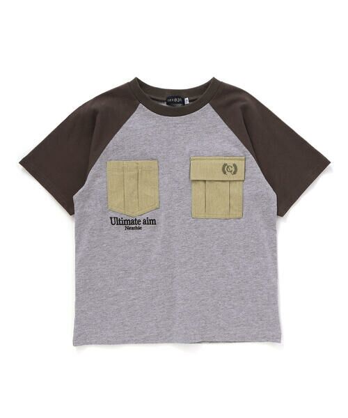 nexchic / ネクシック Tシャツ | ラインスリーブラグラン天竺Tシャツ(110~150cm) | 詳細15