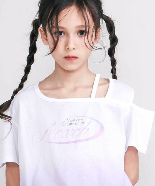 nexchic / ネクシック Tシャツ | 【接触冷感】ワンショルダーグラデーション天竺半袖Tシャツ(110~150cm) | 詳細12