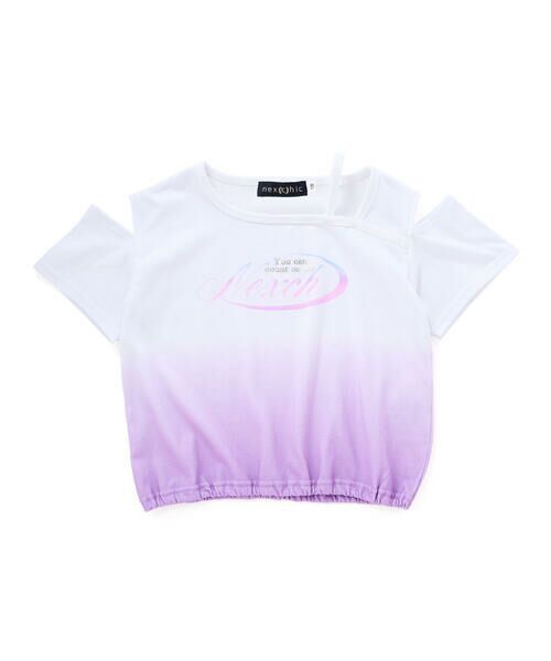 nexchic / ネクシック Tシャツ | 【接触冷感】ワンショルダーグラデーション天竺半袖Tシャツ(110~150cm) | 詳細13