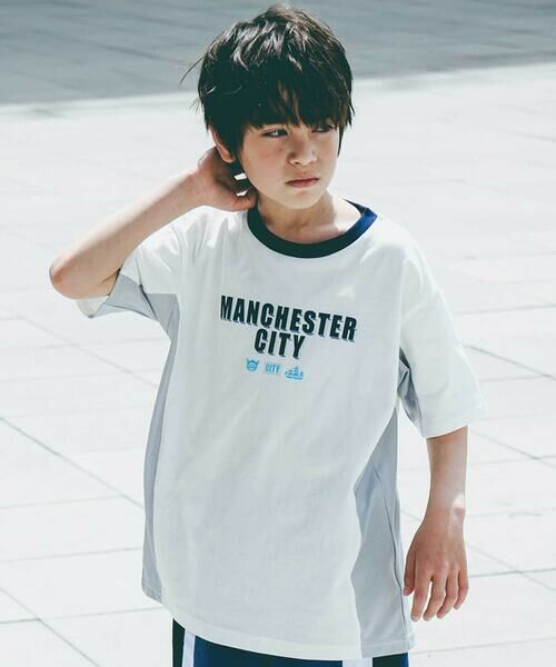 nexchic/ネクシック 【Manchester City(マンチェスターシティ)コレクション】天竺バックロゴ半袖Tシャツ(110~150cm) ホワイト 140cm