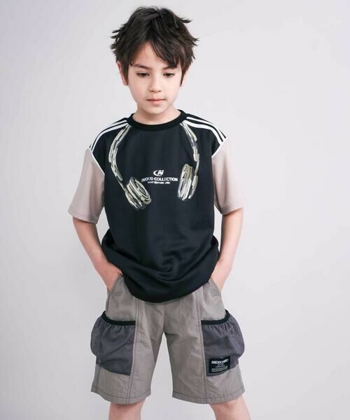 nexchic / ネクシック Tシャツ | 【接触冷感】ヘッドフォンプリントドライメッシュ半袖Tシャツ(110~150cm) | 詳細2