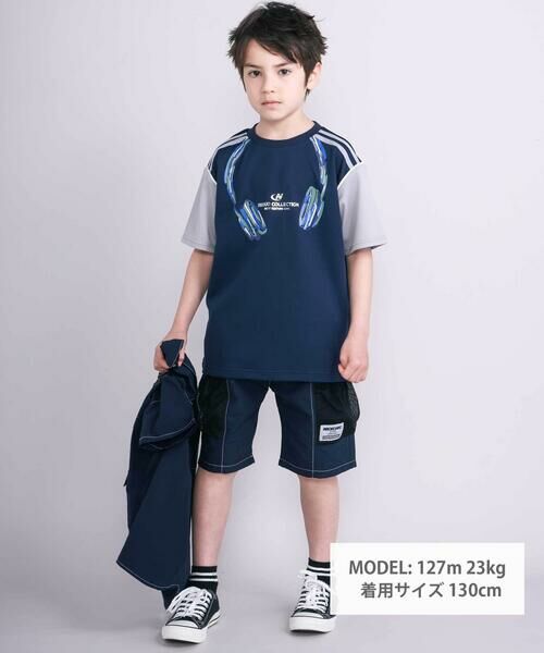 nexchic / ネクシック Tシャツ | 【接触冷感】ヘッドフォンプリントドライメッシュ半袖Tシャツ(110~150cm) | 詳細5