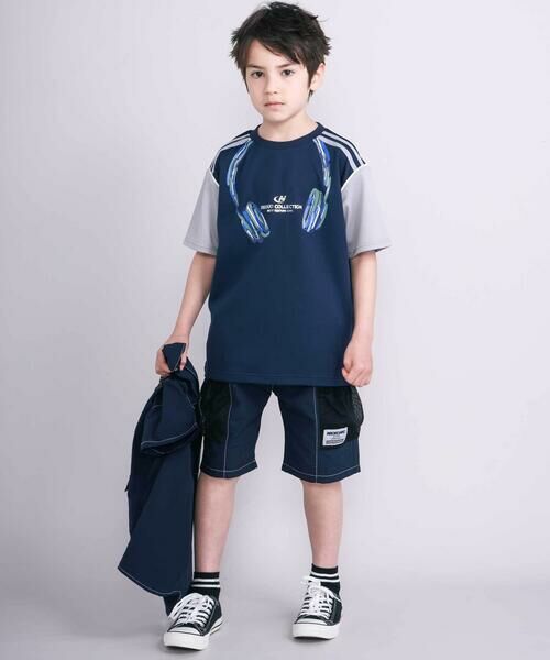 nexchic / ネクシック Tシャツ | 【接触冷感】ヘッドフォンプリントドライメッシュ半袖Tシャツ(110~150cm) | 詳細7