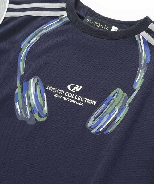 nexchic / ネクシック Tシャツ | 【接触冷感】ヘッドフォンプリントドライメッシュ半袖Tシャツ(110~150cm) | 詳細11