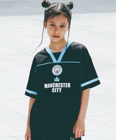 nexchic / ネクシック Tシャツ | 【Manchester City(マンチェスターシティ)コレクション】Vネックメッシュ半袖Tシャツ(110~150cm)