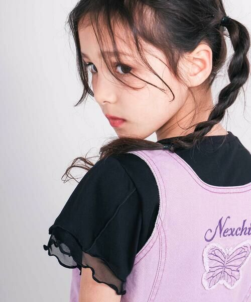 nexchic / ネクシック Tシャツ | 【速乾/接触冷感】チュールフリル付き半袖Tシャツ(110~150cm) | 詳細2