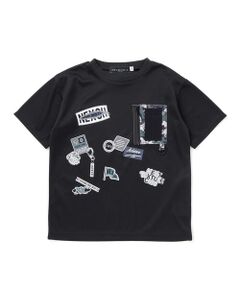 nexchic / ネクシック Tシャツ | 【速乾/接触冷感】ワッペン風プリントメッシュ半袖Tシャツ(110~150cm)