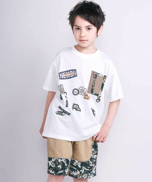 nexchic / ネクシック Tシャツ | 【速乾/接触冷感】ワッペン風プリントメッシュ半袖Tシャツ(110~150cm) | 詳細2