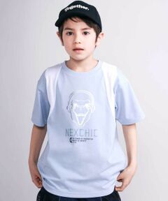 nexchic / ネクシック Tシャツ | 【接触冷感】恐竜プリント切り替え天竺半袖Tシャツ(110~150cm)