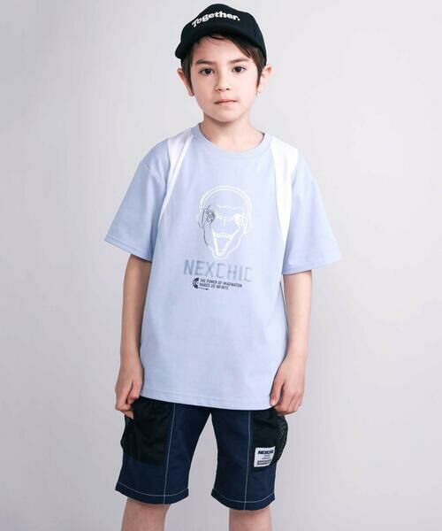 nexchic / ネクシック Tシャツ | 【接触冷感】恐竜プリント切り替え天竺半袖Tシャツ(110~150cm) | 詳細3