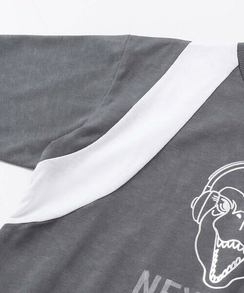 nexchic / ネクシック Tシャツ | 【接触冷感】恐竜プリント切り替え天竺半袖Tシャツ(110~150cm) | 詳細12