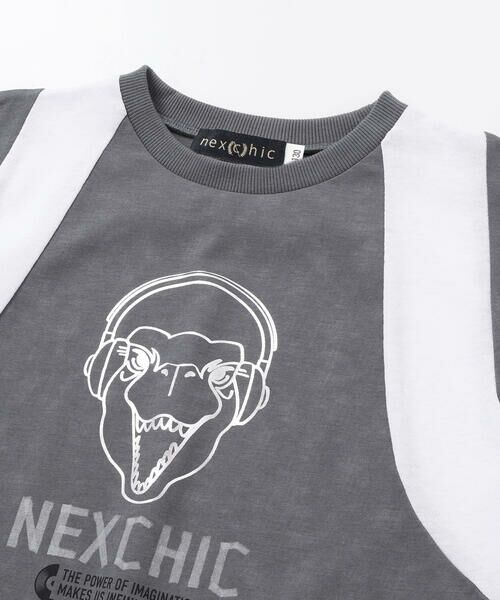 nexchic / ネクシック Tシャツ | 【接触冷感】恐竜プリント切り替え天竺半袖Tシャツ(110~150cm) | 詳細11