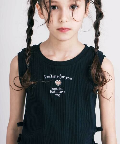 nexchic / ネクシック タンクトップ | 無地ボーダーテレコタンクトップ(110~150cm) | 詳細3