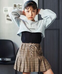 nexchic / ネクシック スウェット | レースロゴパッチトレーナー+キャミソールセット(110~150cm)