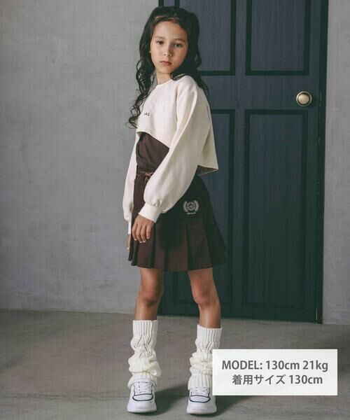 nexchic / ネクシック スウェット | レースロゴパッチトレーナー+キャミソールセット(110~150cm) | 詳細1