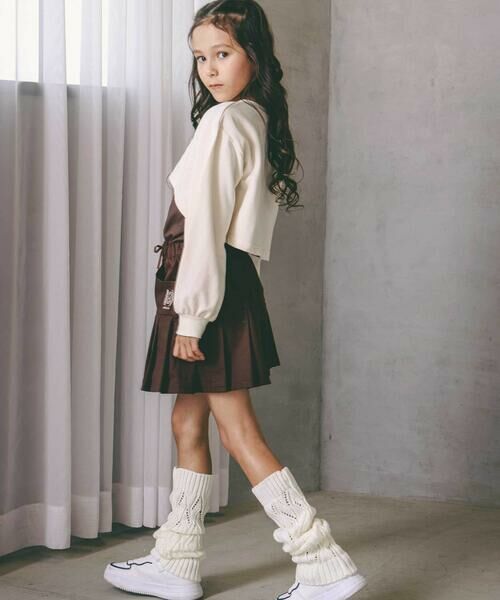 nexchic / ネクシック スウェット | レースロゴパッチトレーナー+キャミソールセット(110~150cm) | 詳細2