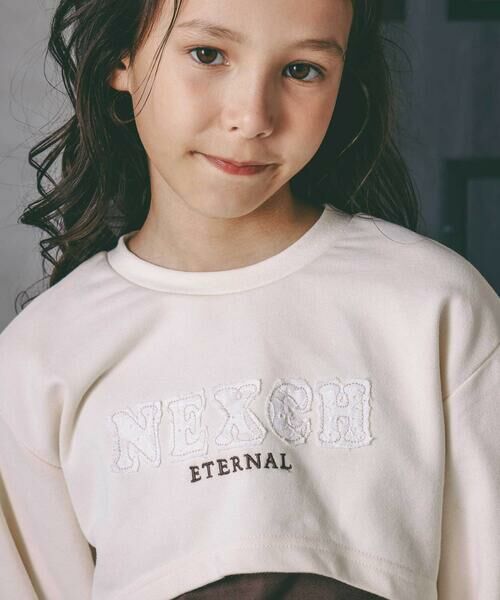 nexchic / ネクシック スウェット | レースロゴパッチトレーナー+キャミソールセット(110~150cm) | 詳細3