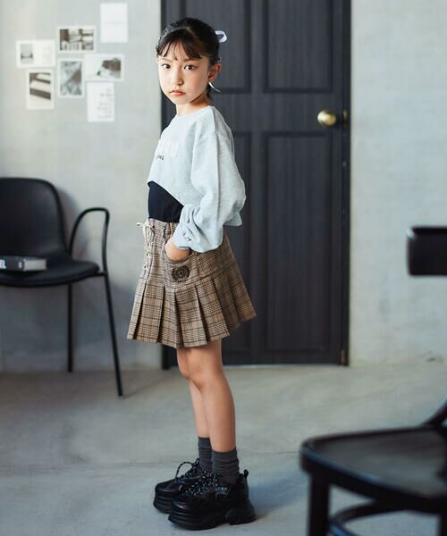 nexchic / ネクシック スウェット | レースロゴパッチトレーナー+キャミソールセット(110~150cm) | 詳細16