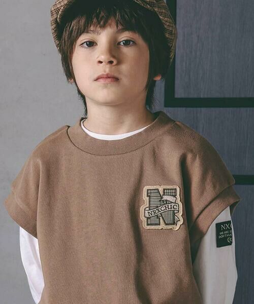 nexchic / ネクシック Tシャツ | パッチ付きベスト+天竺長袖Tシャツセット(110~150cm) | 詳細2