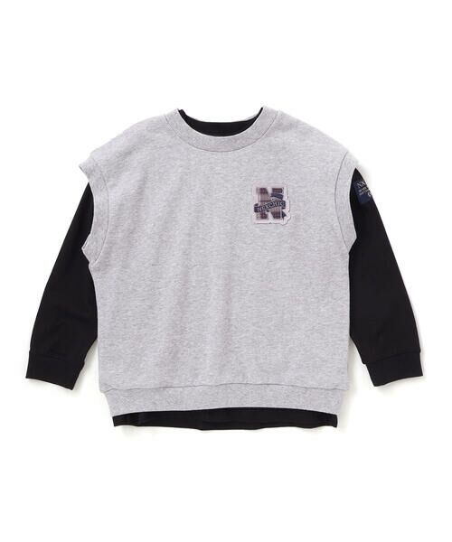 nexchic / ネクシック Tシャツ | パッチ付きベスト+天竺長袖Tシャツセット(110~150cm) | 詳細18