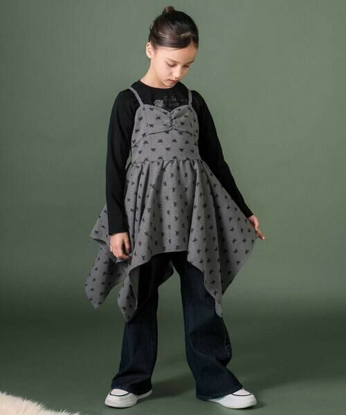 nexchic / ネクシック Tシャツ | 天竺長袖Tシャツｘロングキャミソールセット(110~150cm) | 詳細11