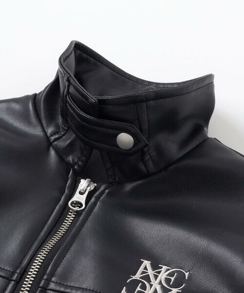 nexchic / ネクシック ブルゾン | フェイクレザー&チェック柄ブルゾン(110~150cm) | 詳細9