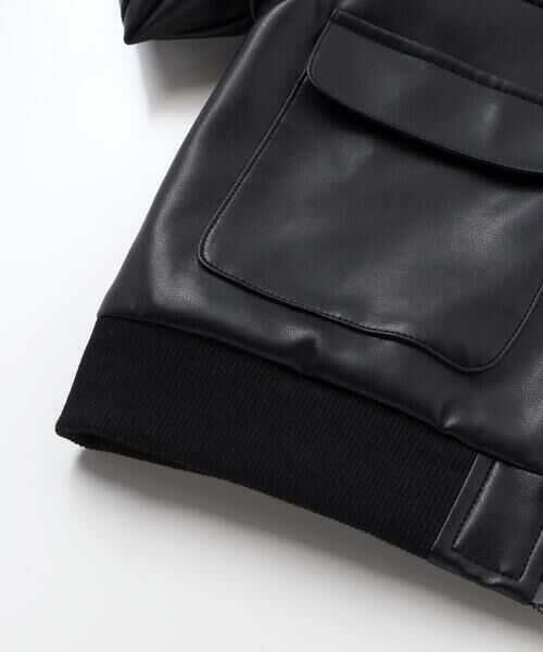 nexchic / ネクシック ブルゾン | フェイクレザー&チェック柄ブルゾン(110~150cm) | 詳細11