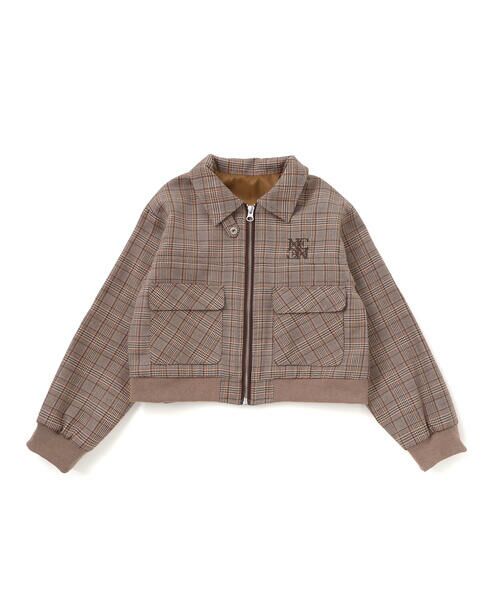 nexchic / ネクシック ブルゾン | フェイクレザー&チェック柄ブルゾン(110~150cm) | 詳細17