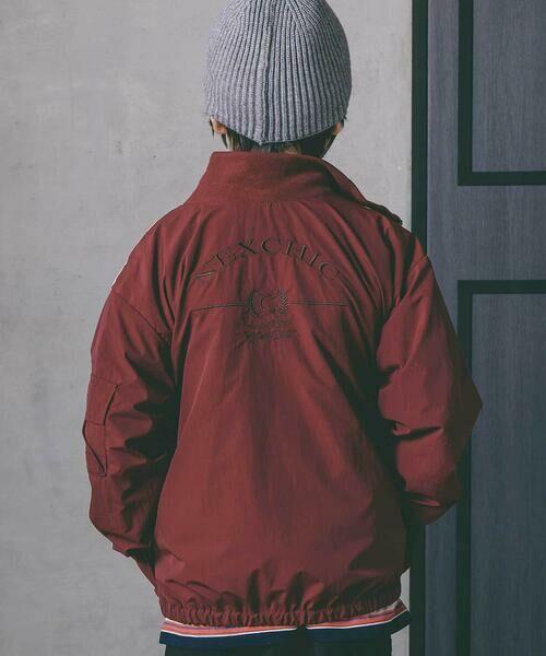 nexchic / ネクシック ブルゾン | ダブルファスナーバイカラータフタジャケット(110~150cm) | 詳細2