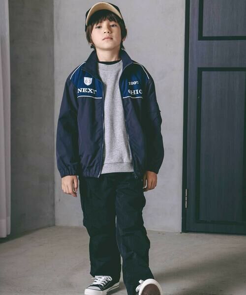 nexchic / ネクシック ブルゾン | ダブルファスナーバイカラータフタジャケット(110~150cm) | 詳細5