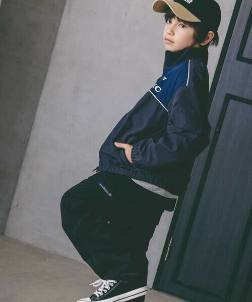 nexchic / ネクシック ブルゾン | ダブルファスナーバイカラータフタジャケット(110~150cm) | 詳細7