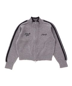 nexchic / ネクシック ノーカラージャケット | ニットジップトラックジャケット(110~150cm)