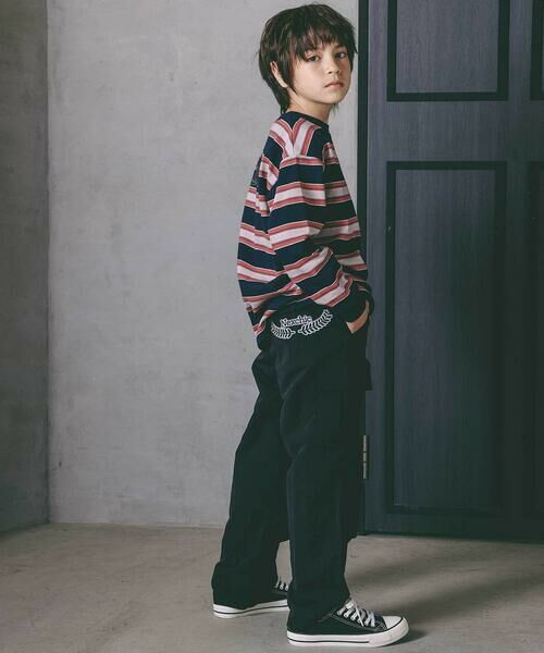 nexchic / ネクシック チノ・ワークパンツ | タフタデニムバックプリントカーゴパンツ(110~150cm) | 詳細1