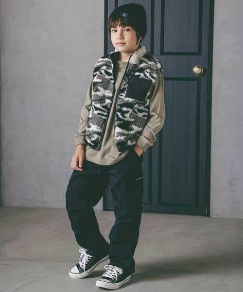 nexchic / ネクシック チノ・ワークパンツ | タフタデニムバックプリントカーゴパンツ(110~150cm) | 詳細2