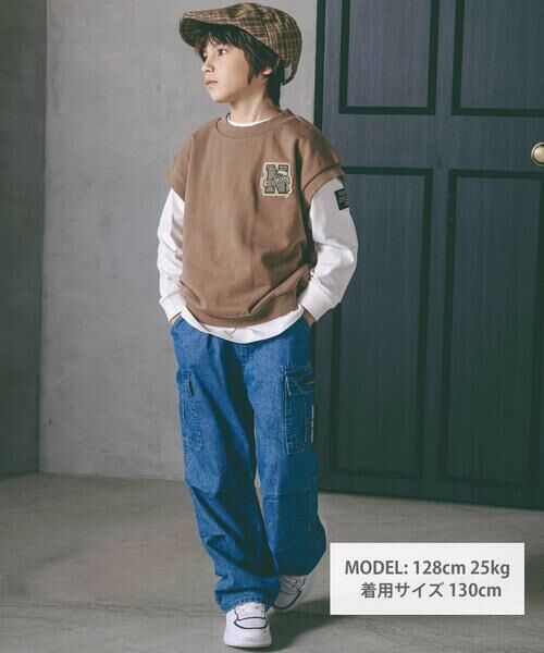 nexchic / ネクシック チノ・ワークパンツ | タフタデニムバックプリントカーゴパンツ(110~150cm) | 詳細10