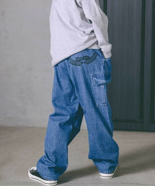 nexchic / ネクシック チノ・ワークパンツ | タフタデニムバックプリントカーゴパンツ(110~150cm) | 詳細11