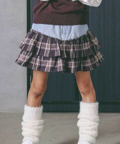 nexchic / ネクシック その他パンツ | チェックフリル切り替えデニムスカパン(110~150cm)