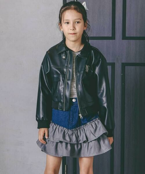 nexchic / ネクシック その他パンツ | チェックフリル切り替えデニムスカパン(110~150cm) | 詳細3