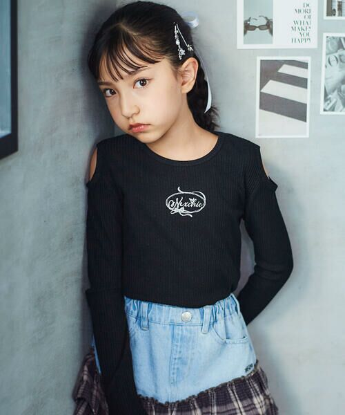 nexchic / ネクシック その他パンツ | チェックフリル切り替えデニムスカパン(110~150cm) | 詳細11