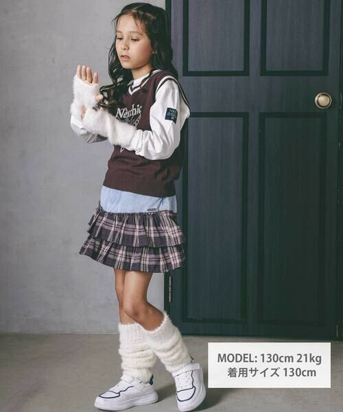 nexchic / ネクシック その他パンツ | チェックフリル切り替えデニムスカパン(110~150cm) | 詳細12