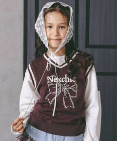 nexchic / ネクシック ベスト | リボンロゴジャガードニットベスト(110~150cm)