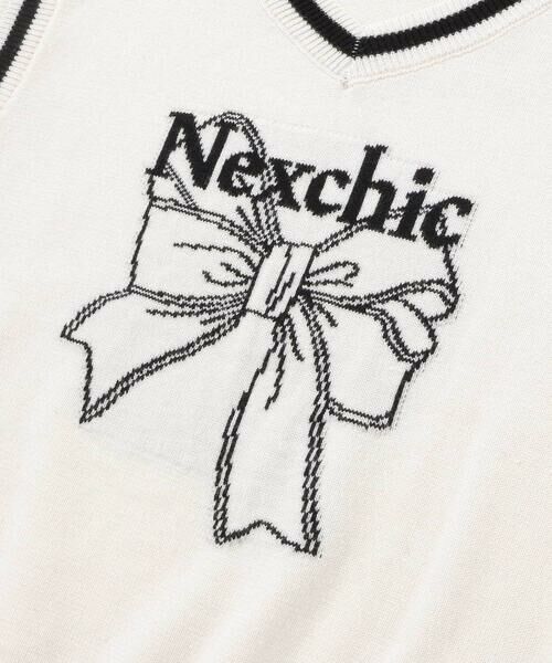 nexchic / ネクシック ベスト | リボンロゴジャガードニットベスト(110~150cm) | 詳細6
